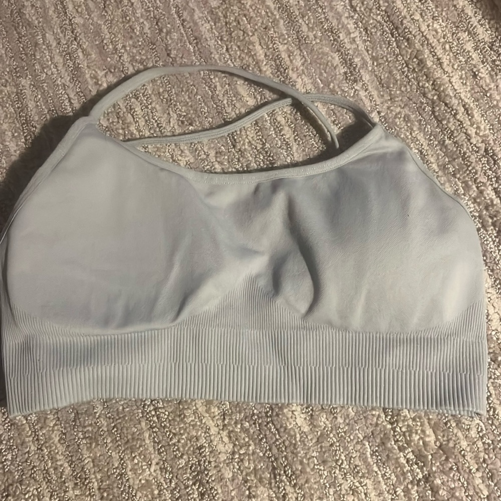 Gray Crossback Sports Bra